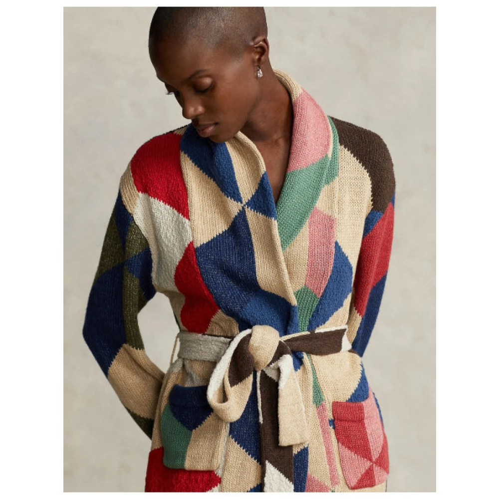 Polo Ralph Lauren Patchwork Shawl Kraag Cardigan Multicolor Dames