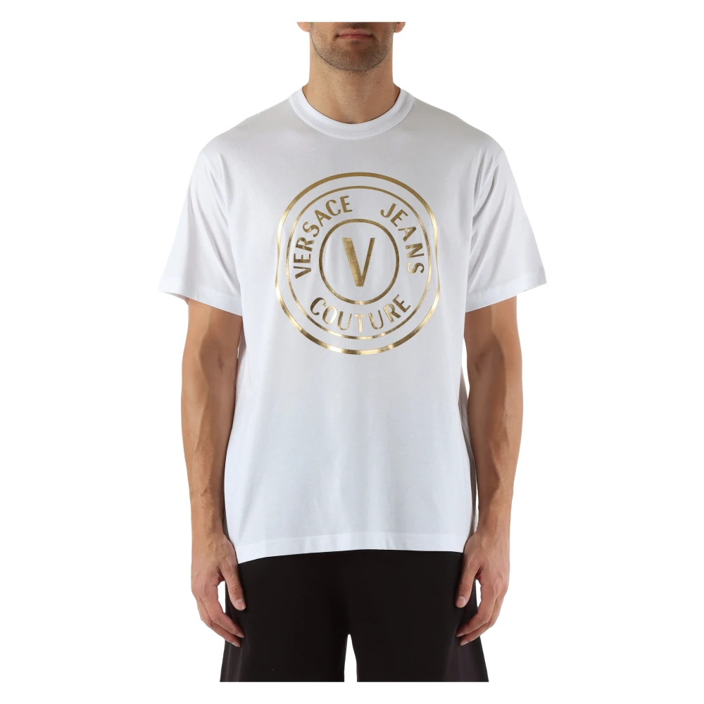 Versace Jeans Couture Regular Fit Katoen Logo Print T-shirt White Heren