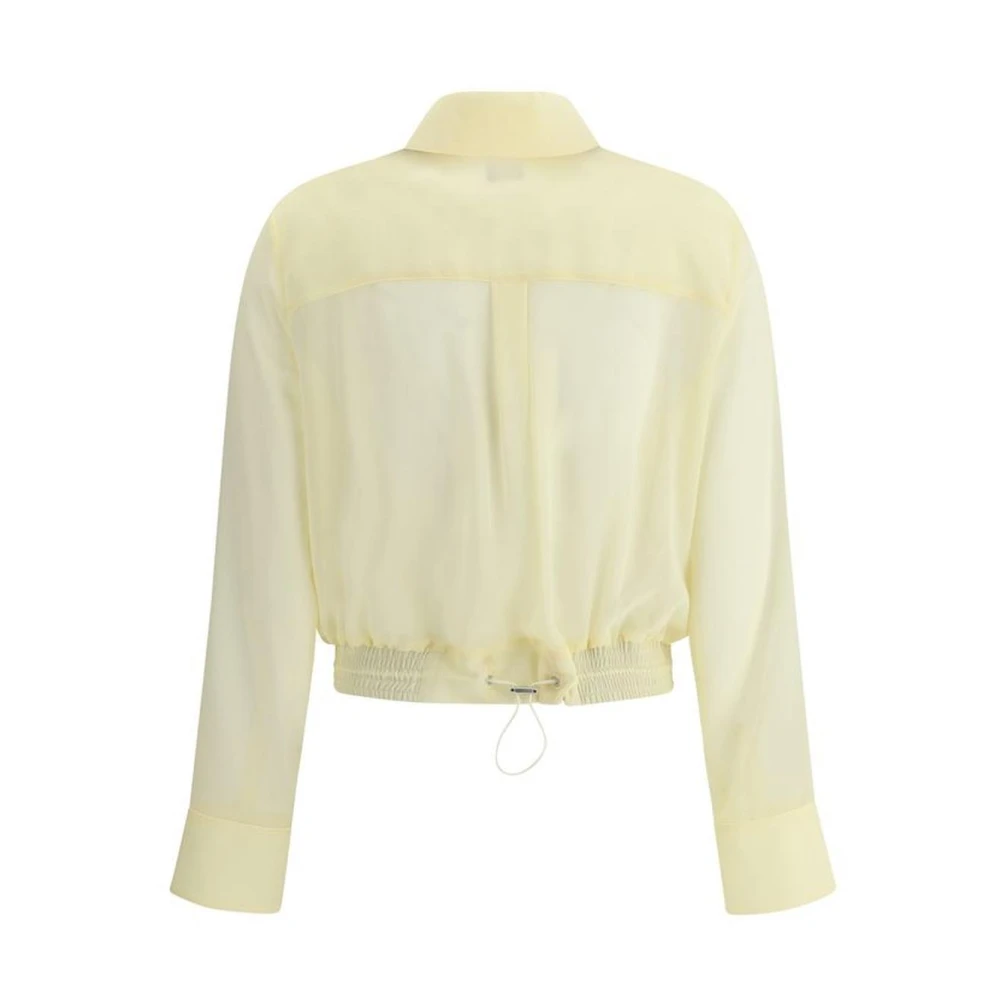 pinko Stijlvolle Cropped Shirt met Koord Yellow Dames