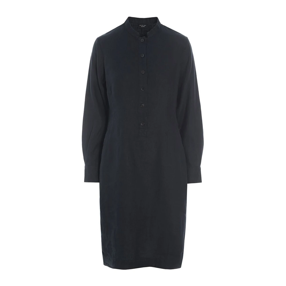 Bitte Kai Rand Zwarte Linnen Jurk Lazy Linen Model Black Dames