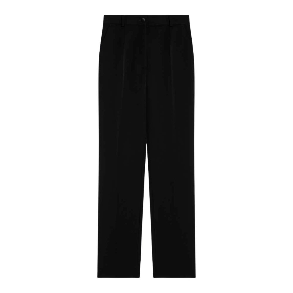 Dolce & Gabbana Women's Black Straight Trousers, S, Wool Blend Trousers