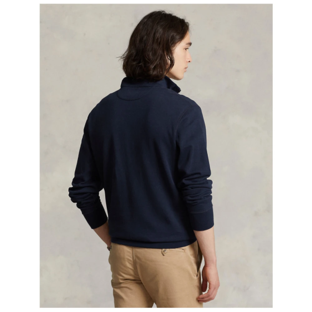 Polo Ralph Lauren Chique en Casual Demi-Zip Katoenmix Trui Blue Heren