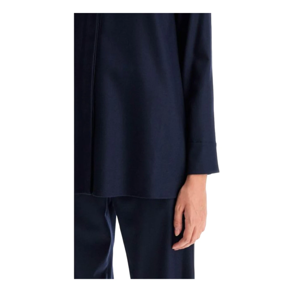 Max Mara Blauwe Cara Shirt in Wolflanel Blue Dames