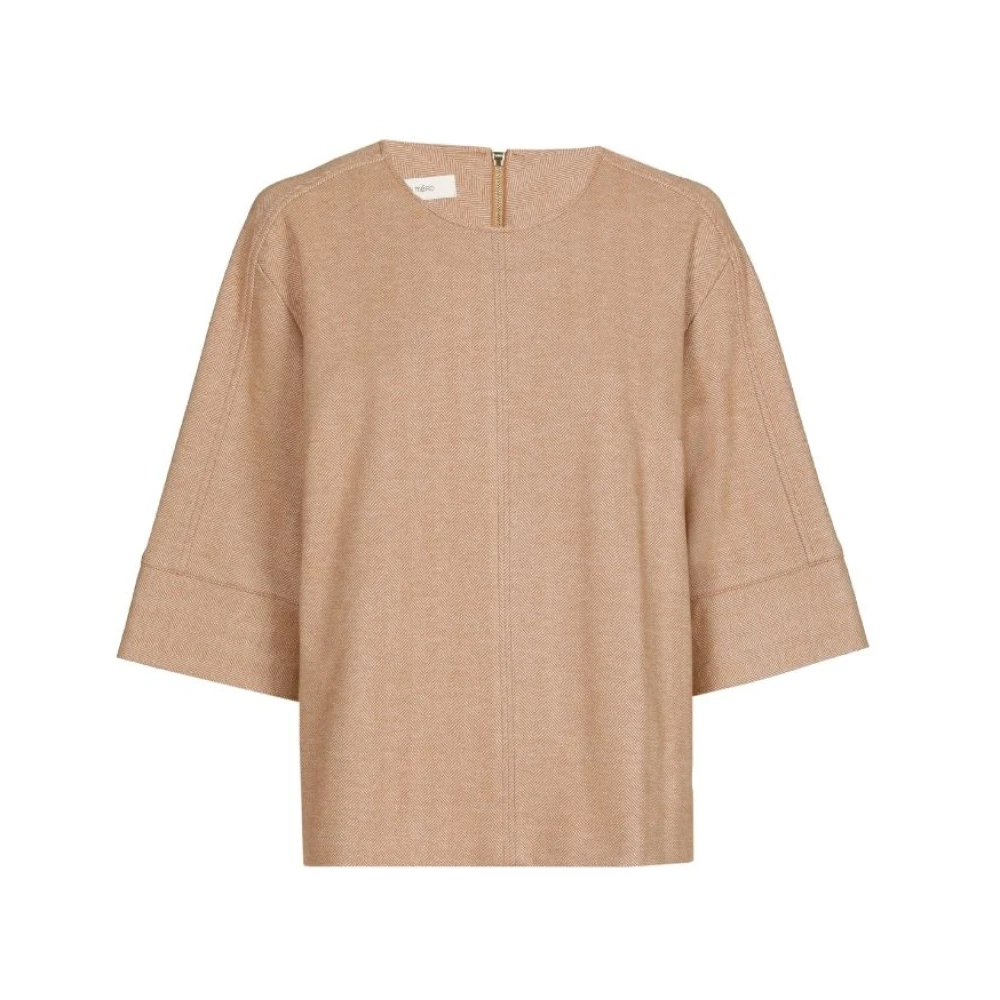 Marie Méro Elegant Kamel Tunika Blus Brown, Dam