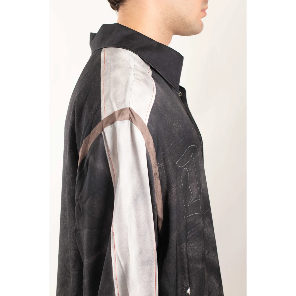 Diesel Gedrukte Oversized Shirt Black Heren