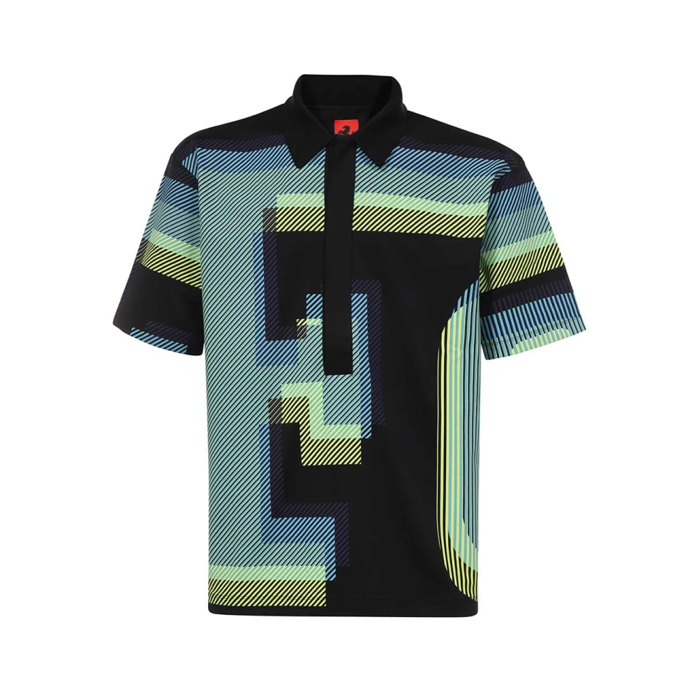 Ferrari Gestreept katoenen poloshirt Multicolor Heren