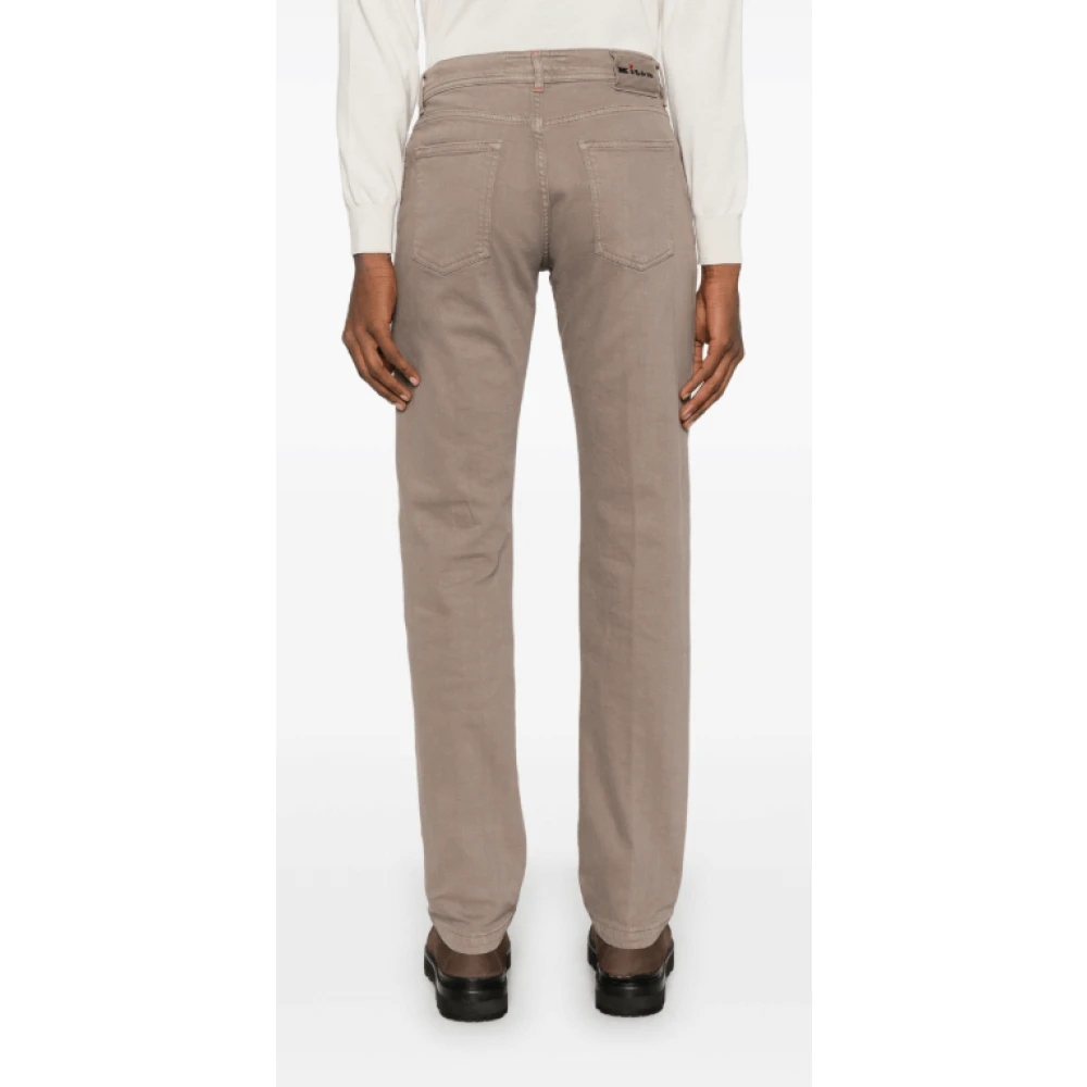 Kiton Lichtbruine Straight-Leg Jeans Beige Heren