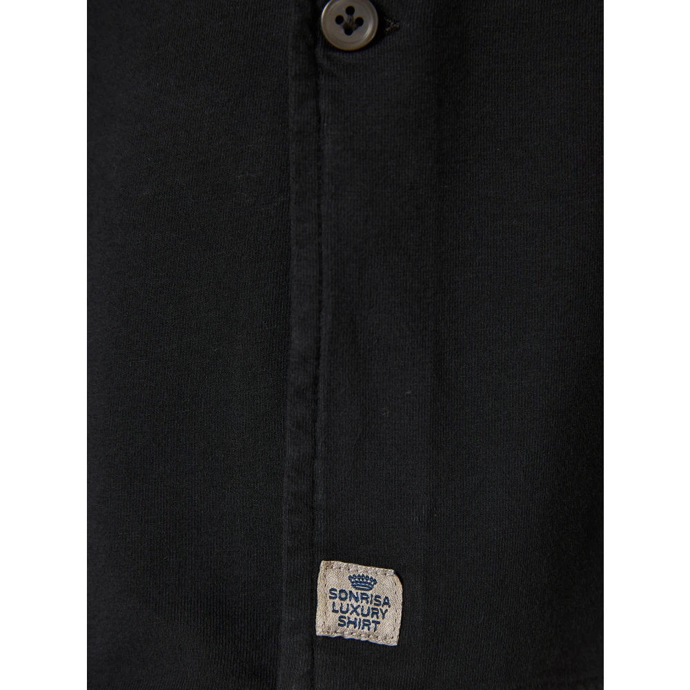 Sonrisa Katoenen shirt met elastaan gemaakt in Italië Blue Heren