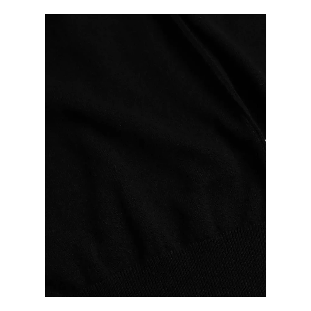 Dolce & Gabbana Zwarte Cashmere Logo Trui voor Mannen Black Heren