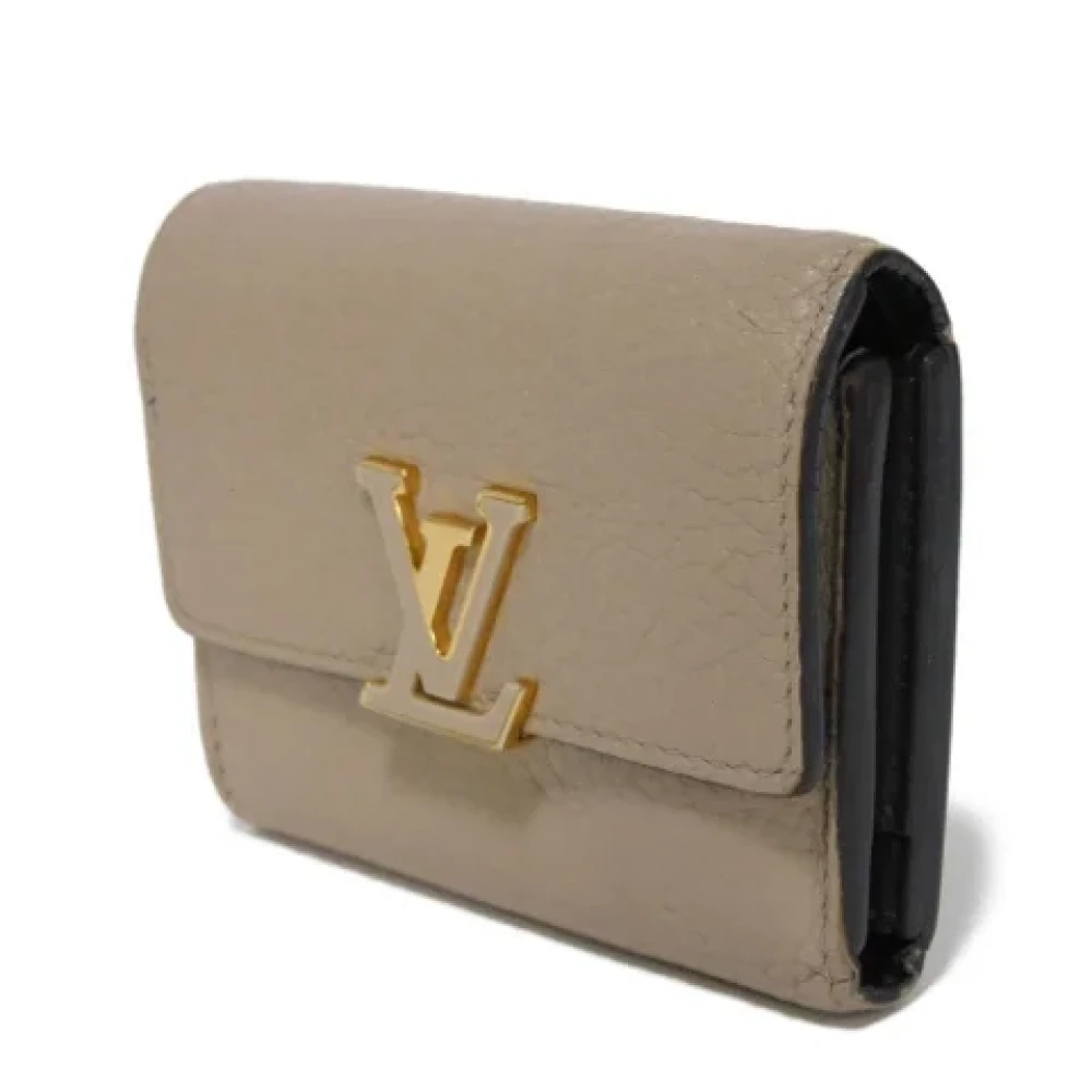 Louis Vuitton Vintage Pre-owned Leather wallets Beige Dames
