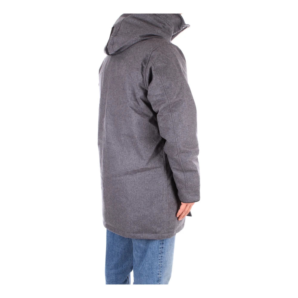 Canada Goose Grijze Jas met Capuchon en Zijlogo Gray Heren