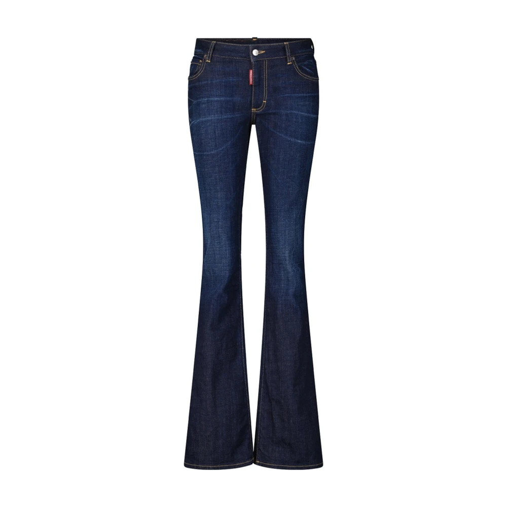Dsquared2 Flared Jeans met Medium Taille Blue Dames