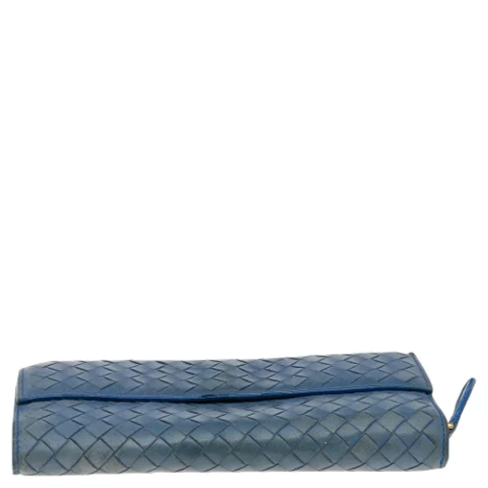 Bottega Veneta Vintage Pre-owned Leather wallets Blue Dames