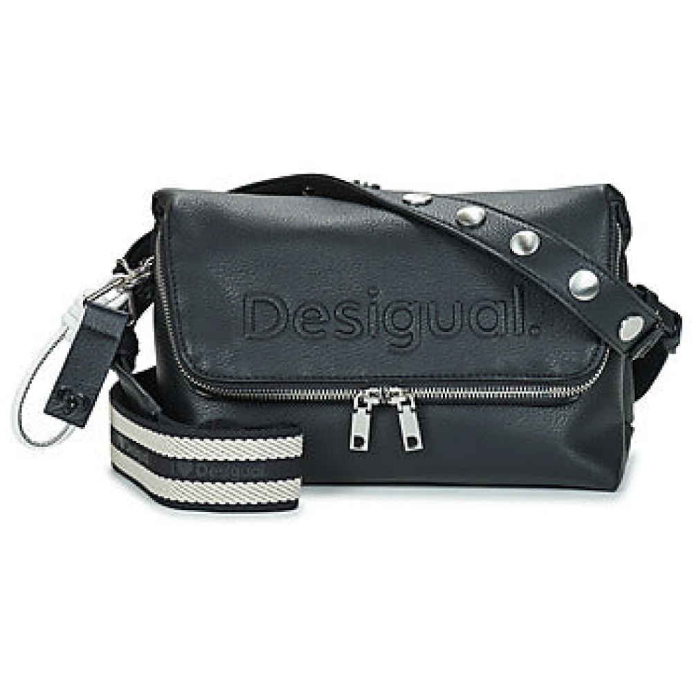 Desigual Half Logo Venecia Schoudertas Zwart Black Dames