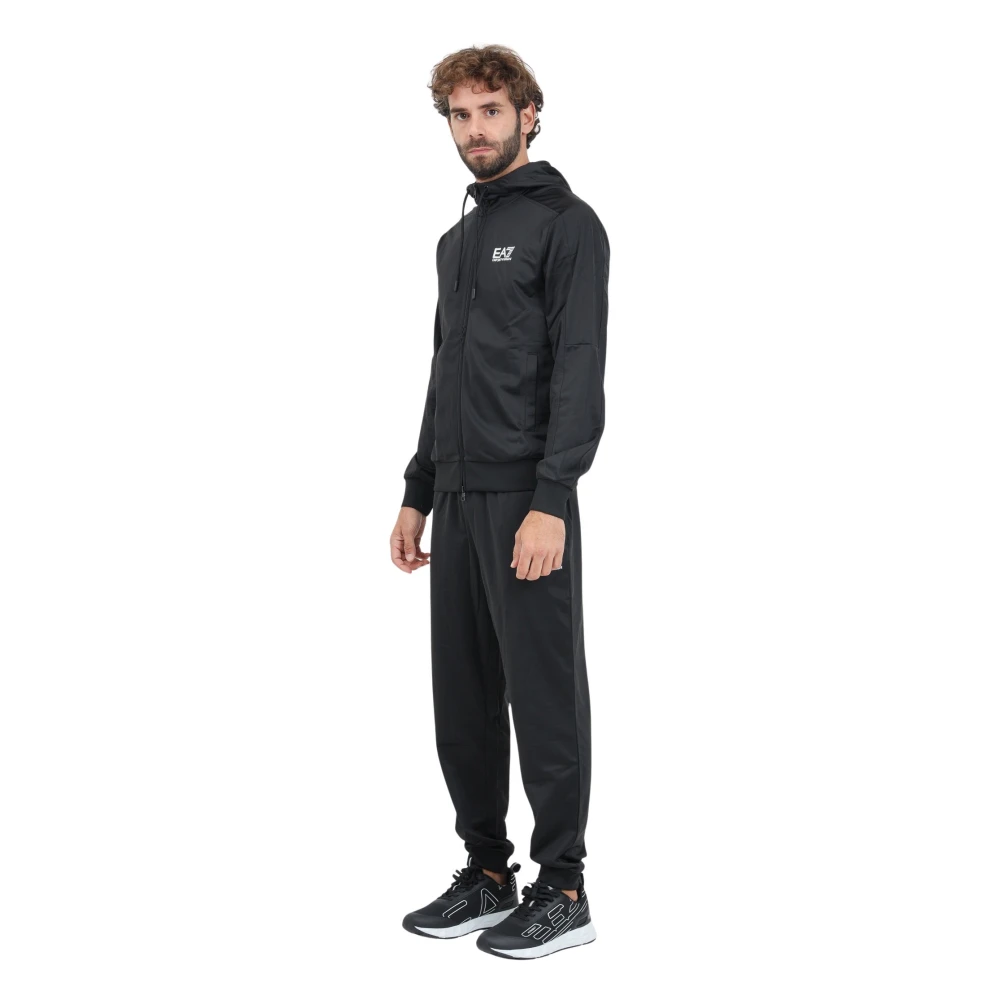Emporio Armani EA7 Zwarte Heren Trainingspak Herfst-Winter Stijl Black Heren