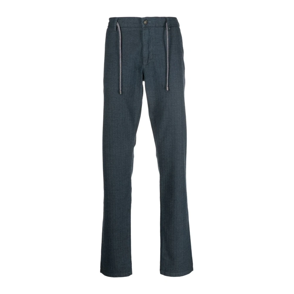Canali Katoenen Trekkoordbroek met Zakken Blue Dames