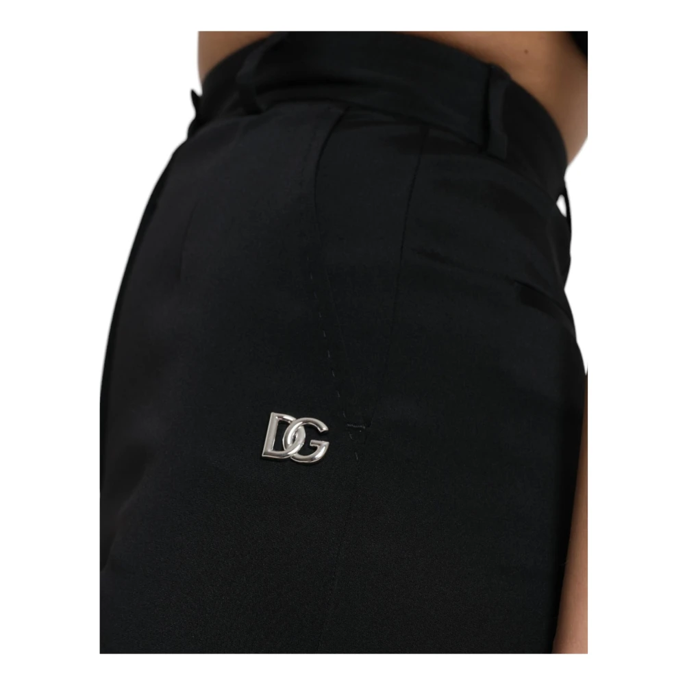 Dolce & Gabbana Hoge Taille Skinny Broek Ritssluiting Black Dames