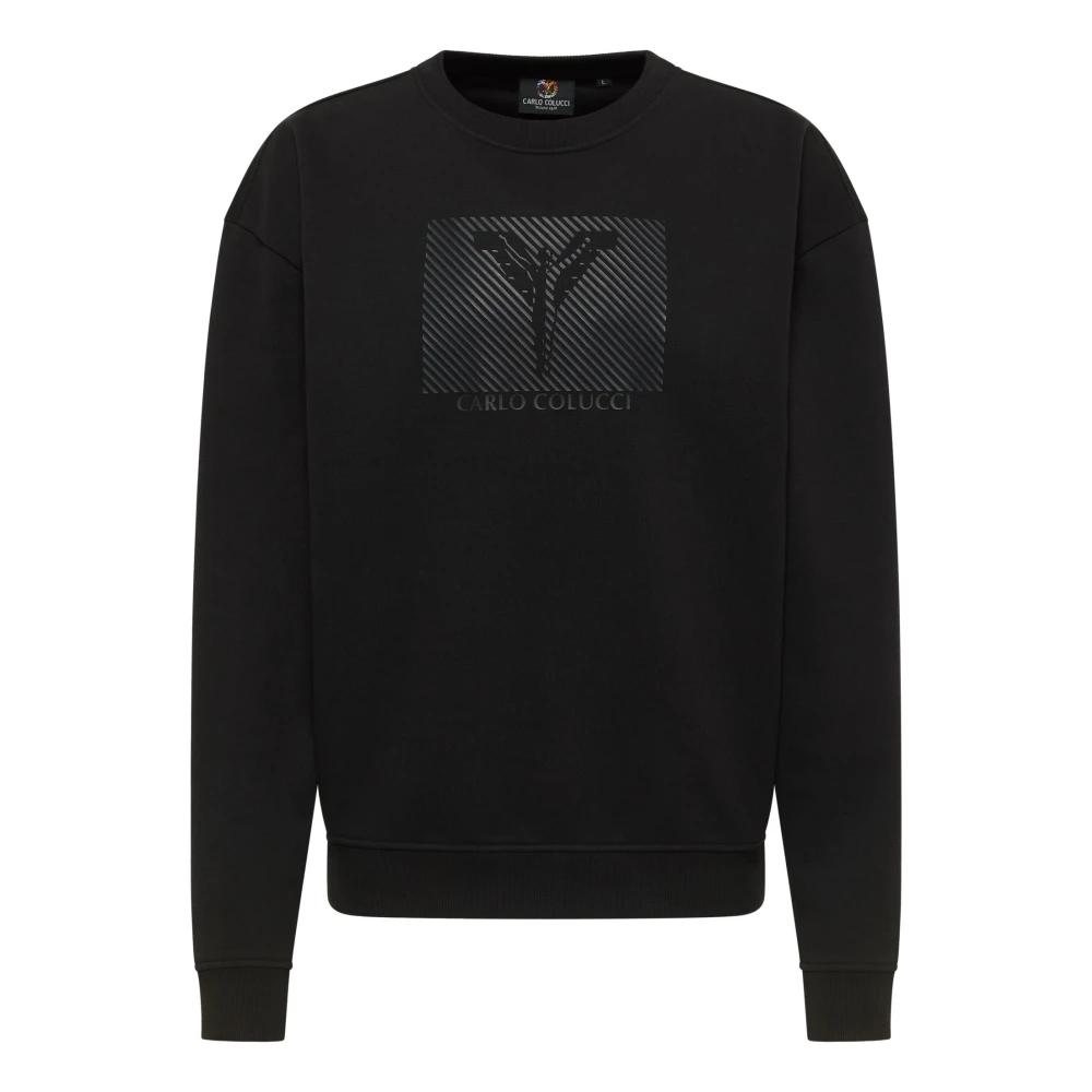 Carlo Colucci Men's Black Oversize Sweatshirt