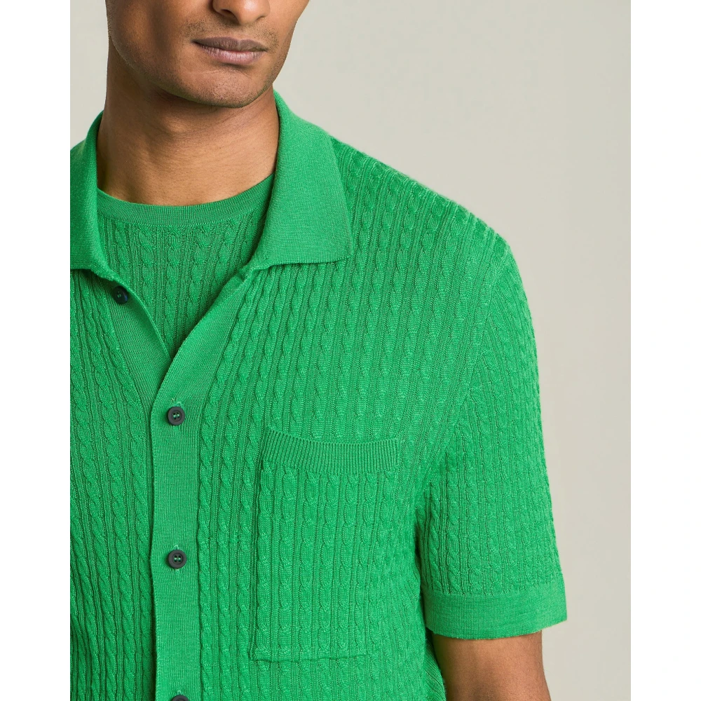 Kiton Luxe Wol Zijde Crew Neck Sweater Green Heren