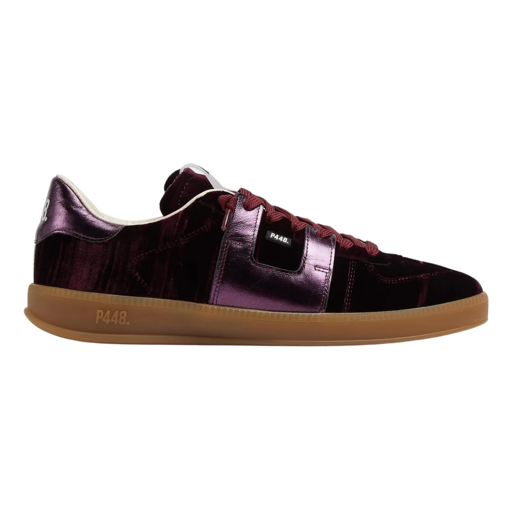 P448 Velvet en leren sneakers Dames Schoenen Paars