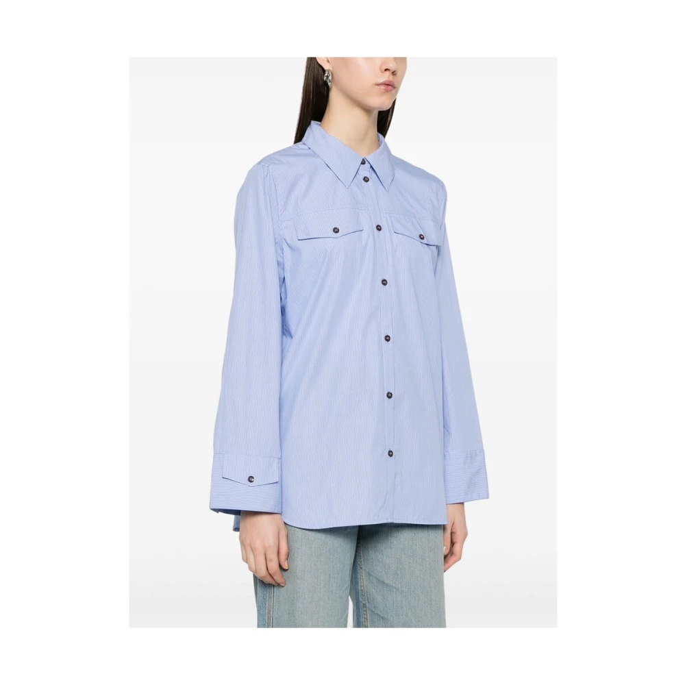 BAUM UND PFERDGARTEN Korenbloemblauwe Button-Up Shirt met Klepzakken Blue Dames