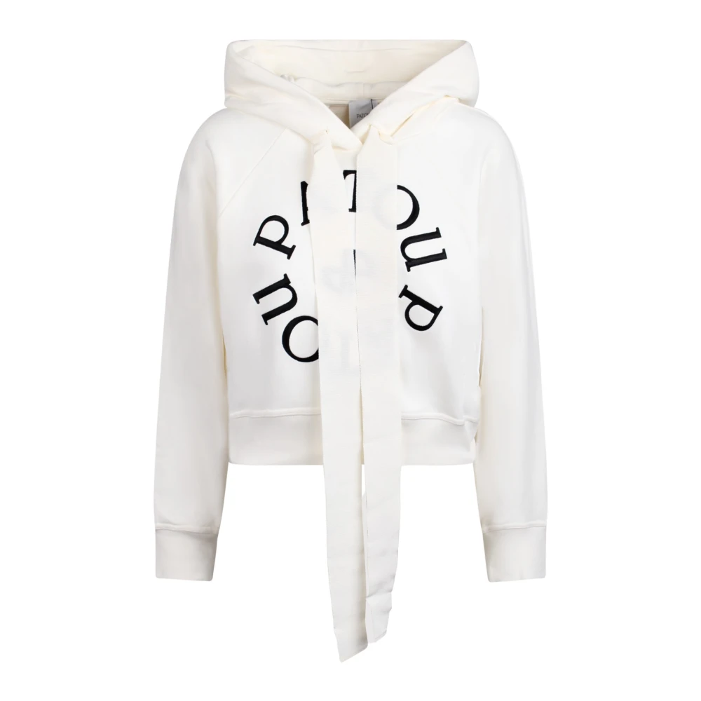 Patou Logo-geborduurde katoenen hoodie White Dames