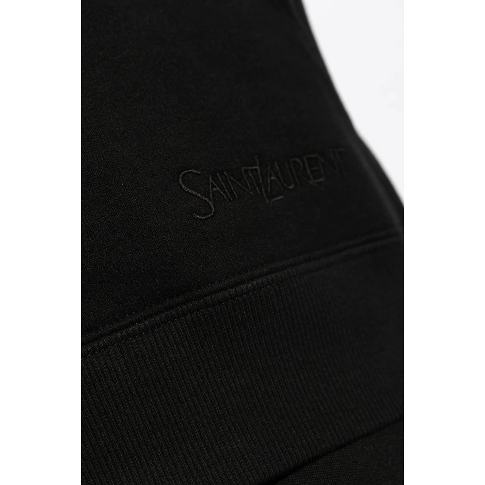 Saint Laurent Hoodie met halve rits Black Dames
