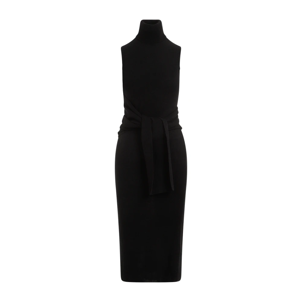 MM6 Maison Margiela Zwarte Midi Jurk Black Dames