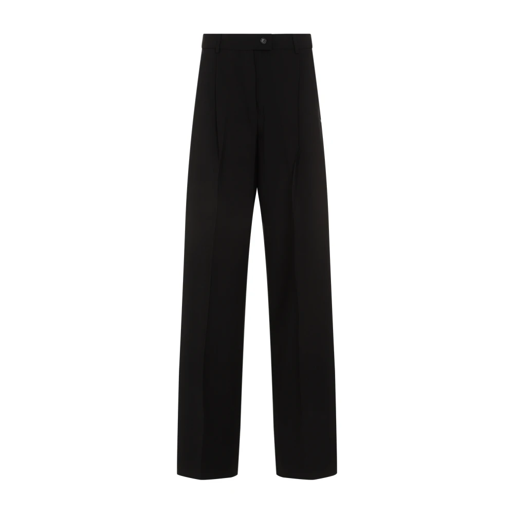 SPORTMAX Zwarte Geplooide Wollen Broek Black Dames