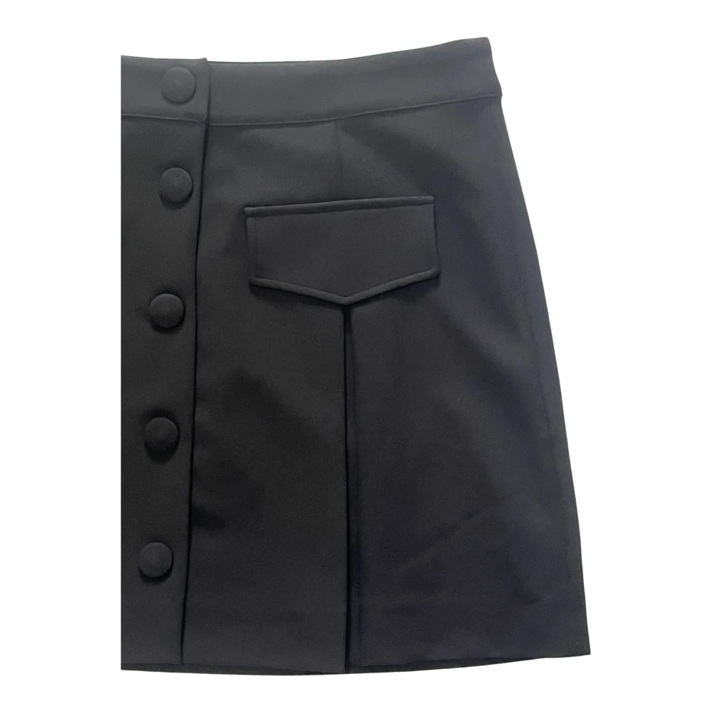 Dondup Korte rok in zachte stof Black Dames