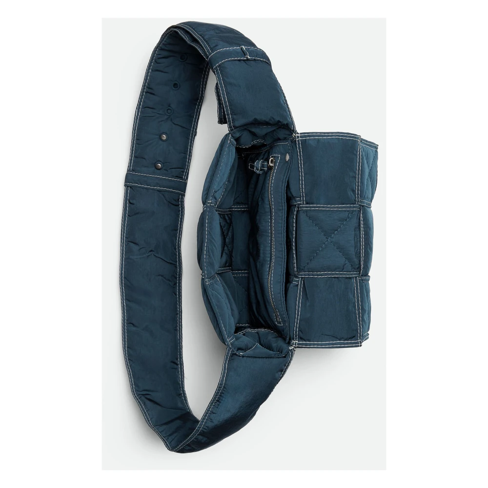 Bottega Veneta Blauwe Crossbodytas met Weefpatroon Blue Heren