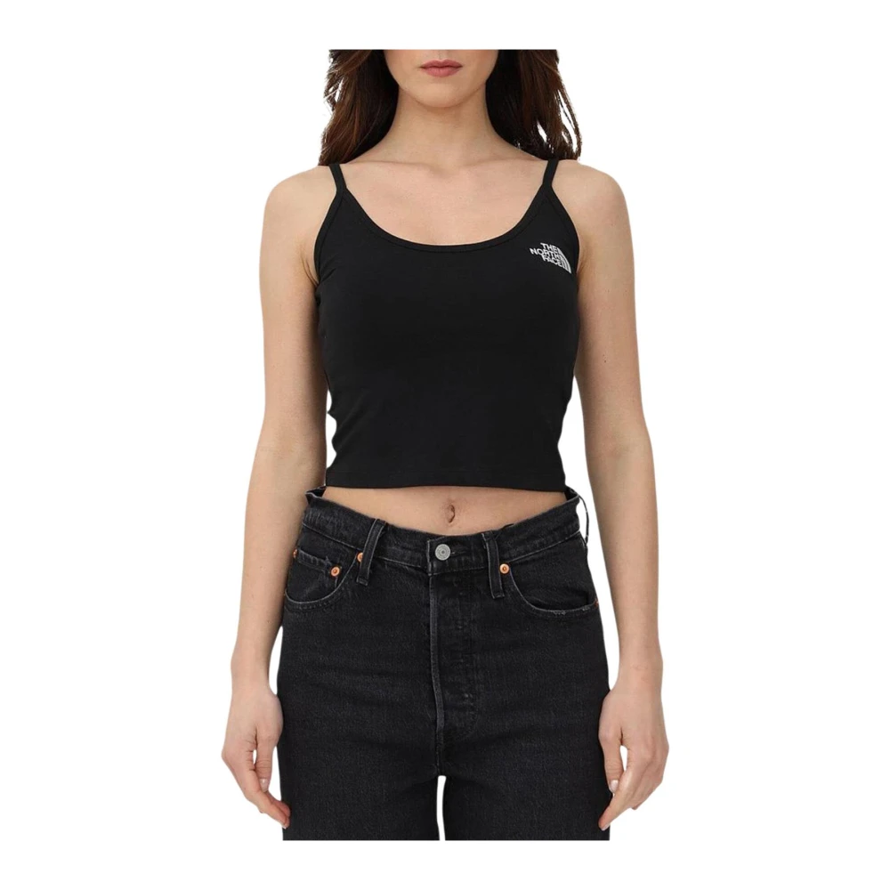 The North Face Women's Black Sleeveless Tops, S, Strappy Round Neck Cotton-Blend Top
