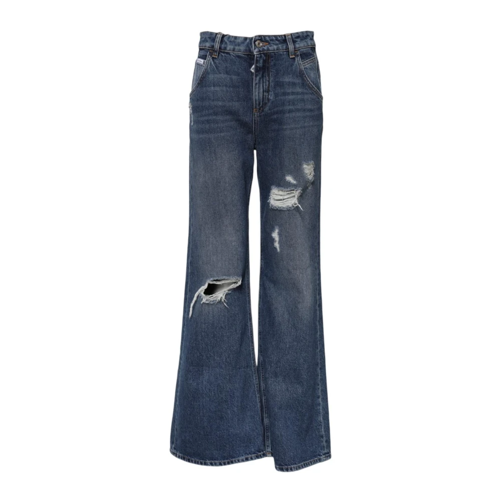 Dolce & Gabbana Women's Blue High Waist Wide Leg Denim Jeans - Wide Jeans - Xs - Jeans