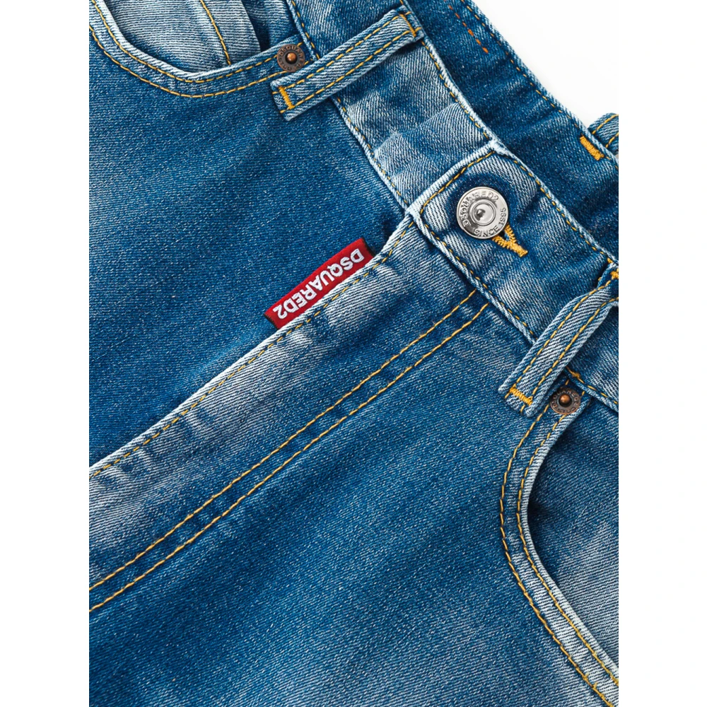 Dsquared2 Hoge Taille Jeans Vita Alta Blue Dames