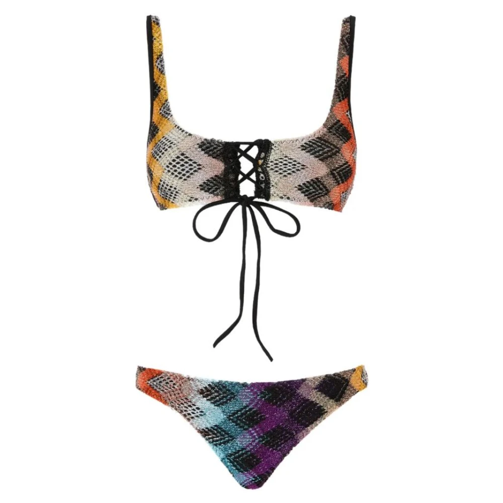 Missoni Women's Multicolor Lamé Crochet Bikini - Bikinis - L - Swimwear