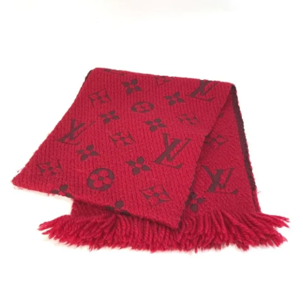 Louis Vuitton Vintage Pre-owned Wool scarves Red Dames