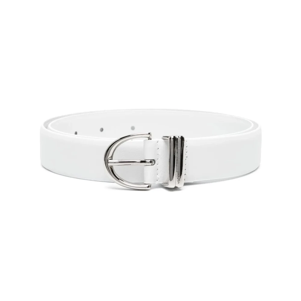 Khaite Smalle riem met zilveren hardware White Dames