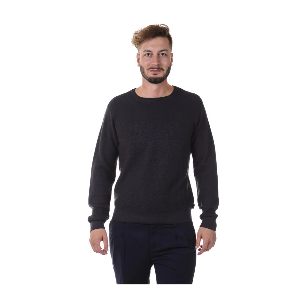Armani Men's Blue Jumper Pullover - Round-Neck Knitwear - Xl - Knitwear