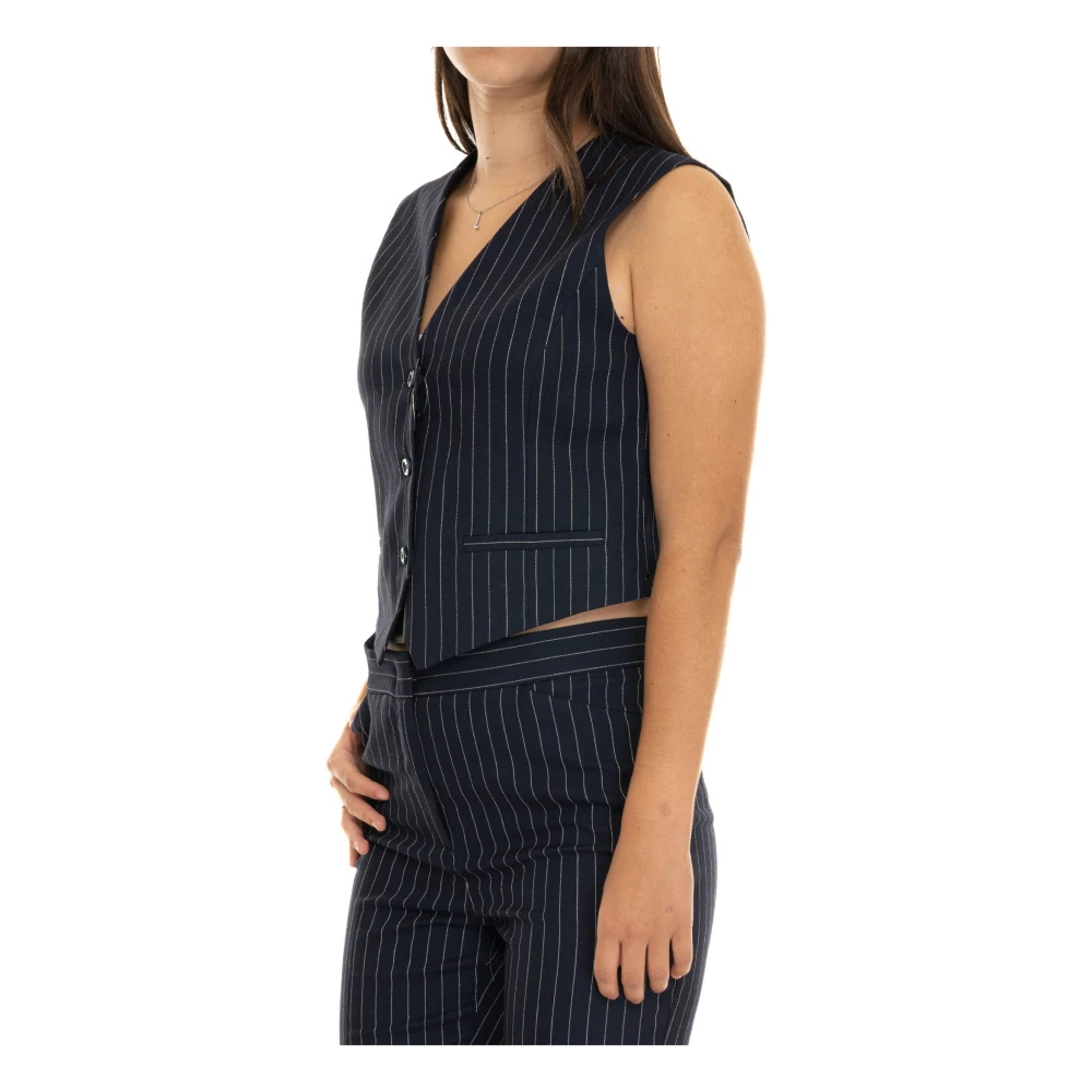 Pennyblack Fantasia Gessata Amadeus Vest Blue Dames
