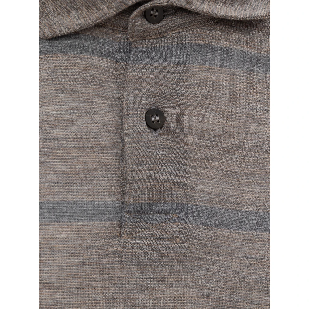 Corneliani Blauw gestreept overhemd wol lange mouw Gray Heren