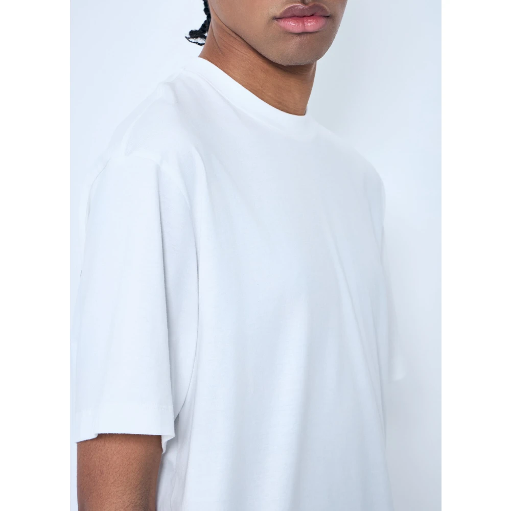 Y-3 Logo Print Crewneck T-Shirt White Heren