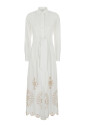 robe-longue-multicolore-avec-col-pointu