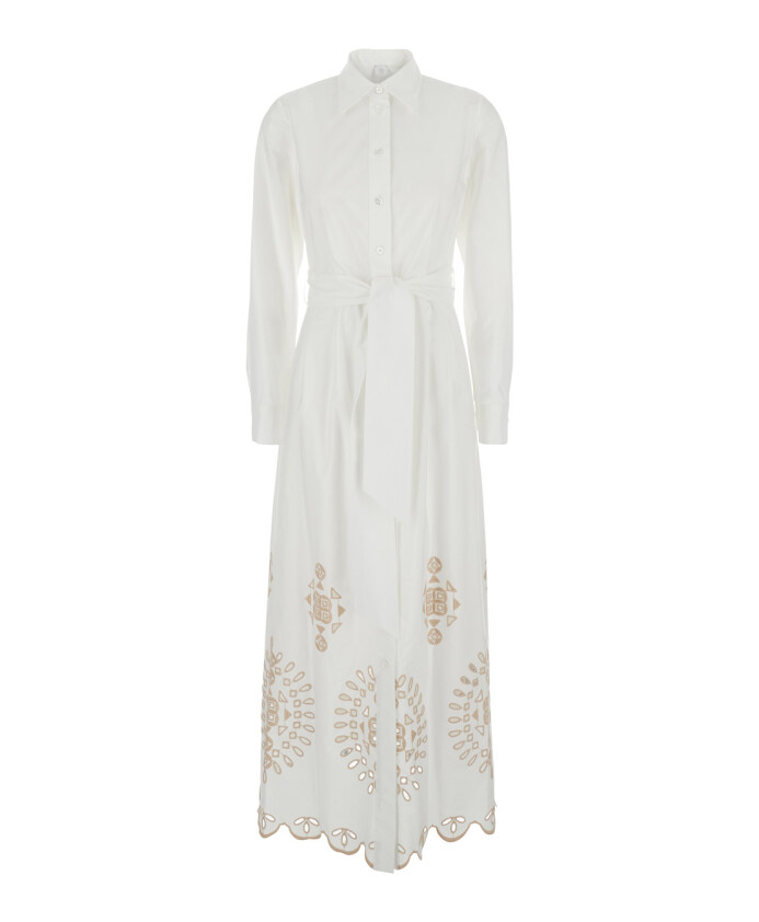 robe-longue-multicolore-avec-col-pointu