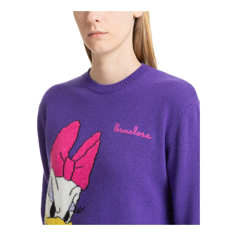 MC2 Saint Barth Abstract Multicolor Trui met Logo Purple Dames