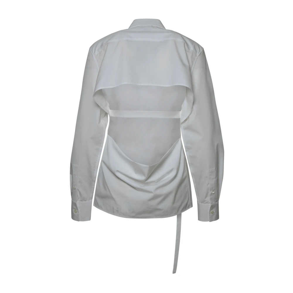 Off White Witte Katoenen Overhemd White Dames