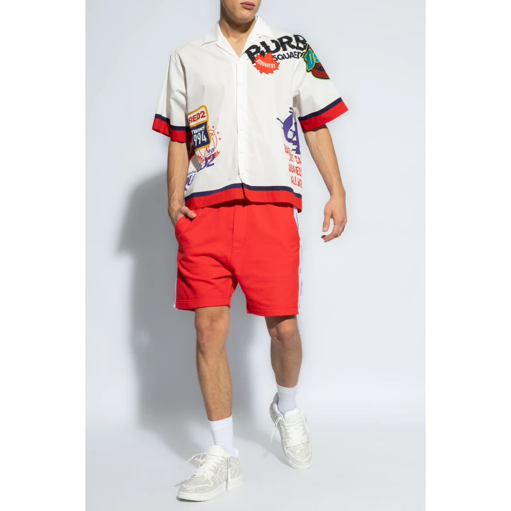 Dsquared2 Shorts with logo Red Heren