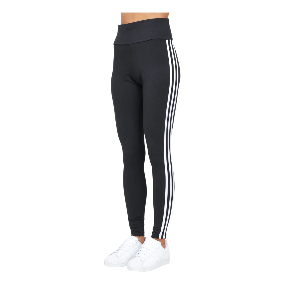 Adidas Originals Svarta 3-Stripes sportleggings Black, Dam