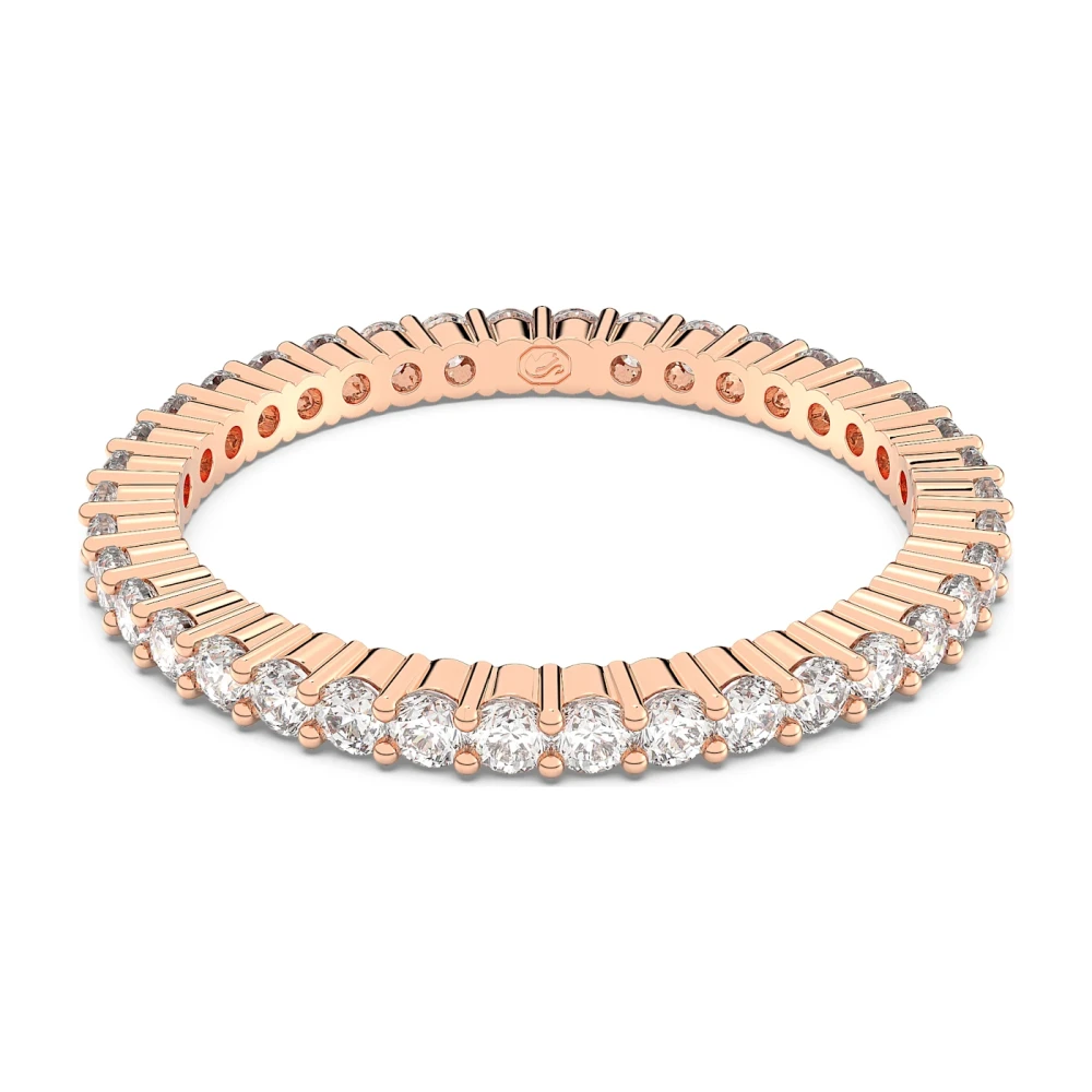 Swarovski Roséguldring, Runda Vita Stenar Yellow, Dam