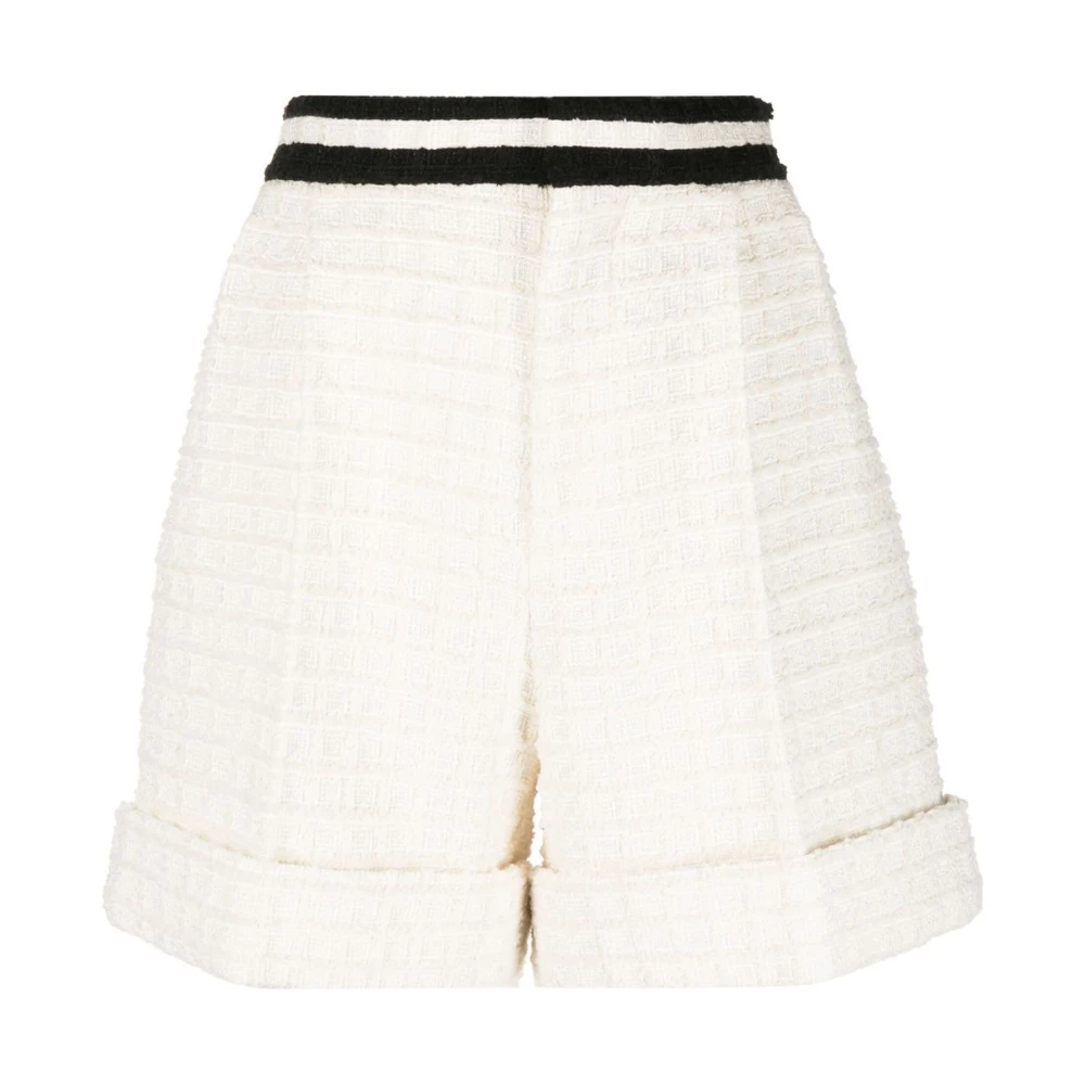 Gucci Witte Tweed Shorts met Twee Kleuren White Dames