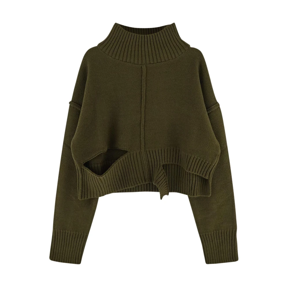 MM6 Maison Margiela Wollen Turtleneck Gebreid Green Dames